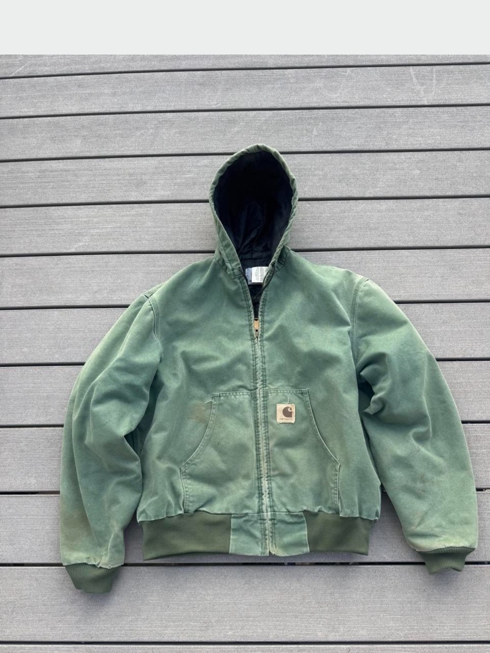 Carhartt Teal Green Active OG Hooded Jacket with Logo Patch